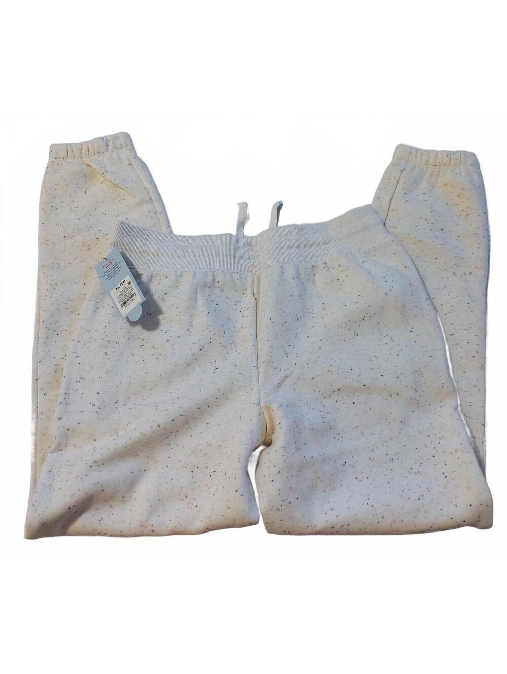 Cat & Jack Girls Relaxed Fleece Jogger Sweatpant Oatmeal Rainbow Speckle XL 14 - Picture 2 of 2